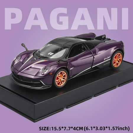 1:32 Toy Cars Lambo Pagani Metal Model Car with Light and Sound Pull Back Toy Car for Boys Age 3 + Year Old