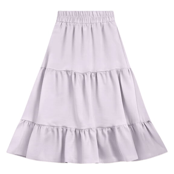 IFNWSV Girls Play Skirt Knee Length Elastic Waist Solid Color Athletic Fabric Skirt 5-6 Years