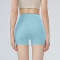 thumbnail image 5 of hlysgo Womens Yoga High Waist Shorts Tummy Control No Front Seam Biker Shorts 4 Inches Running Volleyball Yoga Gym Workouts Short Light Blue,L, 5 of 5