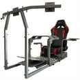 thumbnail image 1 of GTR Simulator GTA Pro Modèle de Cockpit de Simulateur de Course Cadre Argenté avec Siège Noir/rouge, 1 of 1