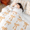 thumbnail image 4 of Castle Fairy Orange Ribbon Bow Bedding Comforter Set,Polka Dots King Bedding Sets, 4 of 8