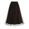 thumbnail image 2 of Diufon Women's Tulle Skirts Elastic High Waist Pleated Midi Skirt Polka Dot Mesh Flowy A-Line Party Long Skirts, 2 of 9