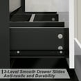 thumbnail image 4 of Eclife 24" Black and White Single Bathroom Vanity with Integrated Sink Top, Faucet and Drain, 4 of 9