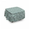 thumbnail image 1 of Vintage Ottoman Cover, Floral Rustic Garden, 2 Piece Slipcover Set with Ruffle Skirt for Square Round Cube Footstool Decorative Home Accent, Standard Size, Pale Blue Cream Umber, by Ambesonne, 1 of 5