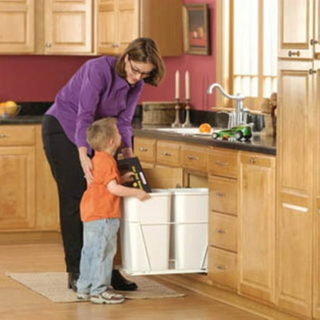 Rev-A-Shelf Double Pull Out Full Extension Slides 27 qt. Trash Can