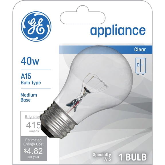 GE Incandescent 40 Watt Soft White A15 Appliance Bulb 1 Pack