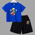 thumbnail image 3 of Conjunto de 2 piezas de camiseta y pantalones cortos divertidos para niños y adolescentes, de algodón, para verano, juego de lucha, Anime, Cosplay, ropa deportiva informal para niño y niña, conjunto p, 3 of 5