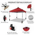 thumbnail image 6 of CROWN SHADES 10x10 Pop Up Canopy Patented Center Lock One Push Instant Outdoor Canopy Tent Red, 6 of 8