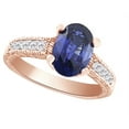 thumbnail image 2 of AFFY (2.95ct) Simulated Blue Sapphire & White Diamond Antique Style Engagement Ring In 14k Solid Gold With Ring Size 5.5, 2 of 2