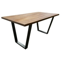 AmeriHome Rectangle Acacia Finish Wood Top Dining Table Seats up to 6