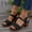 Black, variant on Womens Heeled Sandals, Open Toe Wide Width Casual Ankle Strap Summer Shoes Beige Size 9