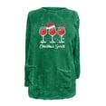 thumbnail image 4 of Moxiu Womens Sherpa Pullover 2024 Sherpa Pullover Oversized Christmas Red Wine Glass Fuzzy Fleece Sweatshirts with Pockets Winter Soft LoungwearGreen,XXL, 4 of 4