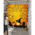 thumbnail image 5 of Halloween Witch Hat Pumpkin Lanterns and Grave Shower Curtain Set ，Waterproof Fabric Shower Curtains Shower Curtains for Bathroom,Bathroom Decor 54x"78", 5 of 6