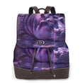 thumbnail image 1 of Fotbe Purple Hippo In Water for Leather Backpack Purse for Women Fashion Multipurpose Design Handbag Ladies Shoulder Bags Travel Backpack, 1 of 4