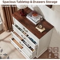 thumbnail image 5 of Joaxswe 4 Drawer Dresser for Bedroom, 37.1" Tall Modern Chest of Drawers, Wood Storgae Organizer for Bedroom, Living Room, Hallway, White, 5 of 10