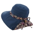 thumbnail image 2 of CHENjy Sun Hats for Women, Wide Brim Sunscreen Summer Hat, Foldable Packable Travel Beach Visor with Ponytail Hole, Blue, 2 of 7