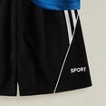 thumbnail image 6 of HCNTES 2 Piece Boys Outfits Crew Neck Short Sleeve Shirts Top and Elastic Waist Shorts Kid Boys Summer Clothes Children's Back to School Clothes 5T 6T 7T 8T(H03-Blue,11-12 Years), 6 of 7