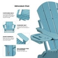 thumbnail image 2 of 2PCS Folding HDPE Adirondack Chair with 4 in 1 Cup Holder Tray, Outdoor Patio Plastic Adirondack Chairs Weather Resistant, Light Blue, 2 of 7