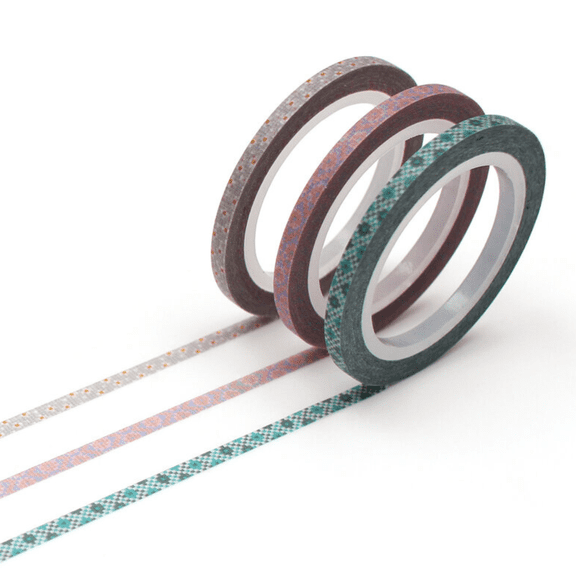 MT Slim Washi Paper Masking Tape [Produced in Japan]: 0.24 in. x 23 ft. (Cross Stitch) 3-pack