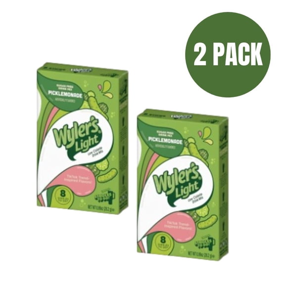Wyler’s Light Picklemonade Singles To Go (2 Pack) – Sugar Free Picklemonade Drink Mix, 12 Total Packets for WaterTok & On-the-Go Hydration