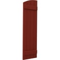 thumbnail image 3 of Ekena Millwork 14"W x 66"H Americraft Four Board (2 Batten) Exterior Real Wood Joined Board-n-Batten Shutters w/ Elliptical Top (Per Pair), Pepper Red, 3 of 10