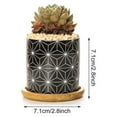 thumbnail image 3 of Plant Pot Cylindrical Flowerpot 7.5x7.6cm Geometric Pattern Simple Black White Nordic Style Home Decor Ceramic Vase, 3 of 3