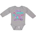 thumbnail image 3 of Inktastic Yeah I'd Rather be with My Yaya in Pink Blue and Purple Boys or Girls Long Sleeve Baby Bodysuit, 3 of 5