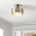 thumbnail image 2 of SAFAVIEH Fenton 10 in. Industrial Brushed Nickel Iron Mount Light with Nickel Iron Shade, 2 of 8