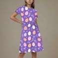 thumbnail image 2 of Hrsba Kids Summer Dress,Casual Dress for Girls,Toddler Kids Girls Print Short Sleeve Stretchy Dress A Line Dress, 2 of 5