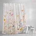 thumbnail image 3 of Country Colorful Flower Leaves on Vintage Shower Curtain for Bathroom, Summer Floral Waterproof Shower Curtains Washable Quick Dry with Hooks Bathtub Curtains 72x72IN, 3 of 9