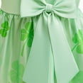 thumbnail image 4 of St. Patrick'S Day Dress For Girls Toddler Print School Outfits Puff Sleeve A Line Cute Midi Casual Sundress Green 9 Years-10 Years, 4 of 6