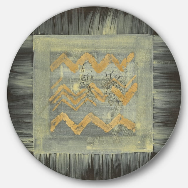 Designart 'Galm Abstract I' Glam Metal Circle Wall Art