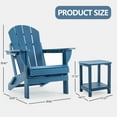 thumbnail image 5 of ENYLAY Folding Adirondack Chair Set with Side Table - HDPE Outdoor Patio Chairs, Weatherproof Chair with Reclining Back, and 2-Tier Storage End Table for Firepit or Garden (Blue，4 Chair＆2 Table), 5 of 6