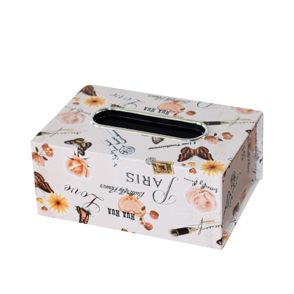 Leather Tissue Box European Napkin Tray Box Medium Leather Car Tissue