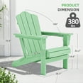 thumbnail image 2 of KINGYES Folding Adirondack Chairs Set of 8, HDPE All-Weather Folding Adirondack Chair, Fir Pit Chairs for Patio Garden Backyard Deck, Light Green, 2 of 6