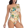 thumbnail image 3 of Goofa Groovy American Western Footwear Pattern Women's One Piece Swimsuits Tummy Control Bathing Suits Asymmetric One Shoulder Swimwear-X-Large, 3 of 6