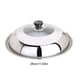 thumbnail image 5 of Matsuzay Tapa de vidrio con mirilla, cubierta para Wok resistente al calor, fácil de limpiar, con perilla redonda, tapa para Wok Cocina y Comedor plata 34, 5 of 6