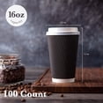 thumbnail image 5 of Disposable Coffee Cups with Lids 16 Oz.  [100 pcs] Paper Coffee Cups, To Go Coffee Cups  Ripple Hot cups with Lids - Black, 5 of 7