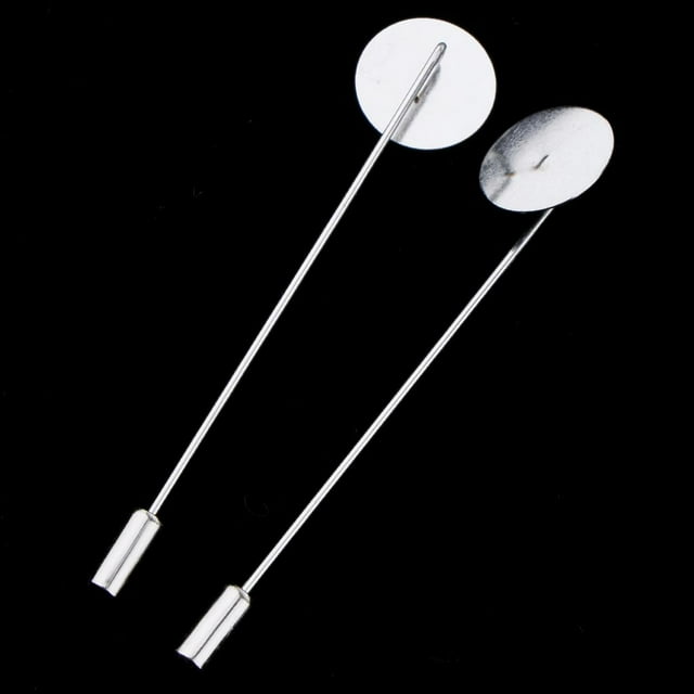 30pcs Protectores de material acero Extremo Sombrero Solapa Hijab Broche Alfileres 1,5 Cm Bandeja En Almohadilla Yinane Broche plateado para mujer