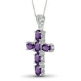 thumbnail image 3 of JewelersClub Silver Cross Necklaces for Women –Silver Cross Necklace for Women Over .925 Sterling Silver Cross – Amethyst Necklace – Hypoallergenic Cross Pendant, 3 of 4