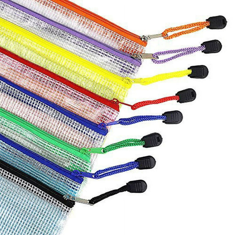  Roowest 48 Pcs A5 Mesh Zipper Pouch Plastic Zipper Pouch Clear  Zippered Pencil Pouch Waterproof Clear Pouch with Zipper Multipurpose Mesh  Storage Bag for School Office(Blue, Red, Green, Yellow) 