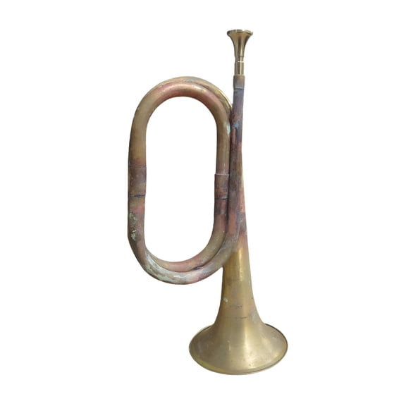 QAYOZ Solid Copper and Brass Bugle Retro Cavalry Trumpet for Band Beginner Orchestra