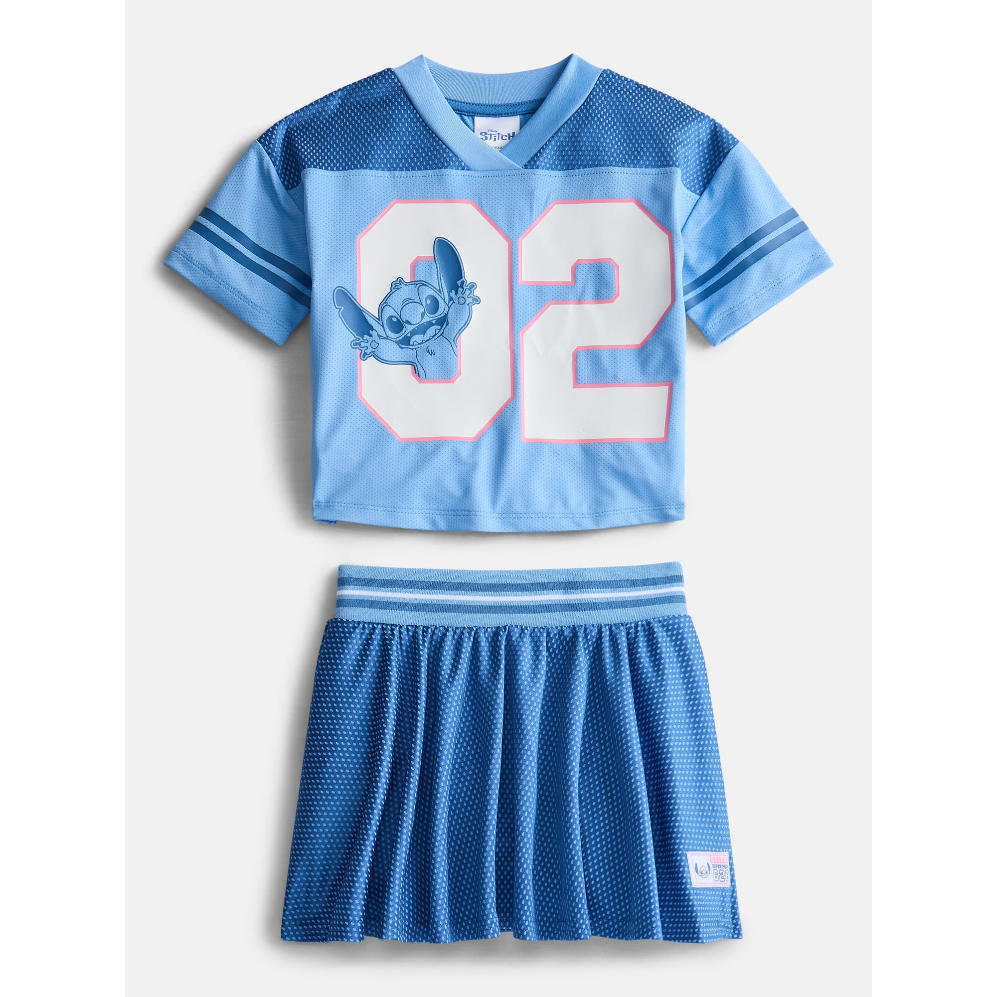 Stitch Toddler Girls Short Sleeve Graphic Jersey and Skirt Set, 2 Piece, Sizes 12M-5T