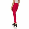 thumbnail image 3 of ZayWay Women's Stretch Ponte Pants with 5 Stylish Pockets - Perfect for Wear to Work - Dressy Leggings S-1000 Magenta 1X-Large, 3 of 6