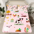 thumbnail image 2 of jejeloiu Cartoon Animal Full Size Sheets,Cow Sheep Pig Bed Sheets,Funny Country Theme Sheet Sets For Girl Boys,Super Cozy Room Decor,4 Pieces, 2 of 7