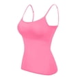 thumbnail image 4 of Adeawade Tank Tops For Women Solid Color Crewneck Tank Top Seamless Comfort Camisole Built In Bra Vest Sleeveless Underwear Versatile Wear Hot Pink L, 4 of 6