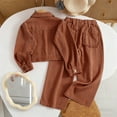 thumbnail image 6 of Kids Girl Boy Cowboy Warm Two Piece Flare Bell Bottom Trousers Pants Jeans Jackets Outfits 2PC Sets for Kid Matching Brunch Fall Winter Jeans 2PC Sets, 6 of 6