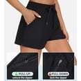 thumbnail image 4 of Sociala Womens 2 in 1 Drawstring Swim Shorts Quick Dry Board Shorts with Boxer Liner Pockets Sport Swim Bottoms, 4 of 8