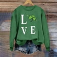 thumbnail image 5 of St. Patrick's Day Tops for Women Green Printed Crewneck Long Sleeve Casual Loose Fit Pullover Sweatshirts (2XL, Wine), 5 of 7