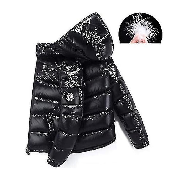 Shiny Down Jacket Men's Winter Jacket Stand Collar Down Jacket With Hood